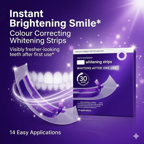 Purple teeth whitening strips