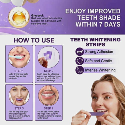 Teeth whitening strips - teeth, mint