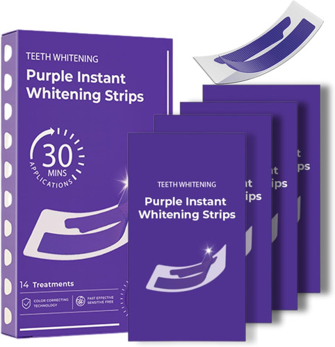 Purple teeth whitening strips - whitening,