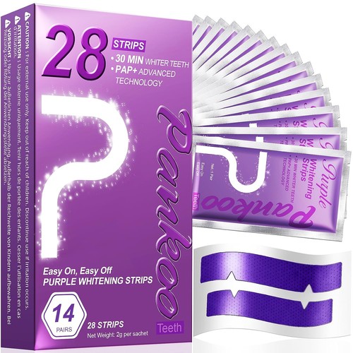 Purple teeth whitening strips - teeth,