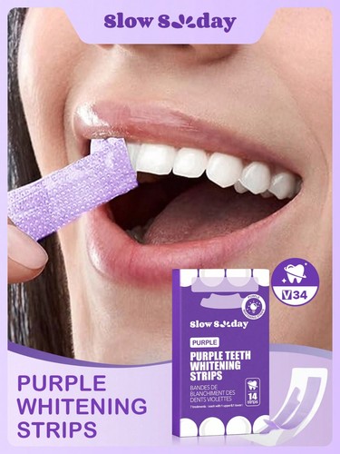 Purple whitening strips teeth - whitening, strips,